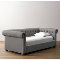 Chesterfield Upholstered Daybed-Belgian Linen