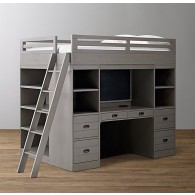 haven study & storage loft bed-RH