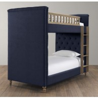 Chesterfield Upholstered Bunk Bed-Brushed Belgian Linen Cotton