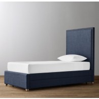 RH-Sydney Upholstered Bed With Trundle-Washed Belgian Linen