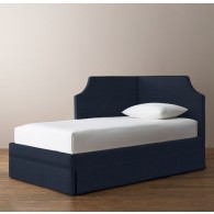 RH-Rylan Upholstered Corner Bed-Washed Belgian Linen