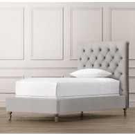 Chesterfield Upholstered Bed-Brushed Belgian Linen Cotton