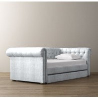 Chesterfield  Velvet Daybed With Trundle