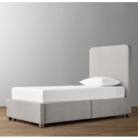 Parker Upholstered Storage Bed-Brushed Belgian Linen Cotton