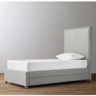 Sydney Upholstered Bed With Trundle-Brushed Belgian Linen Cotton