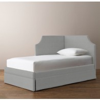 Rylan Upholstered Corner Bed-Washed Belgian Linen