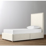 RH-Sydney Upholstered Storage Bed-Perennials Textured Linen Weave