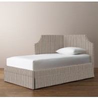 Rylan Upholstered Corner Bed- Perennials Linen Weave Stripe