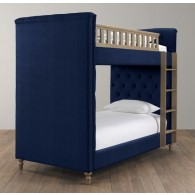 Chesterfield Upholstered Bunk Bed- Perennials Textured Linen Solid