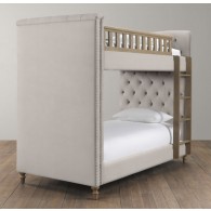 Chesterfield Upholstered Bunk Bed-Brushed Belgian Linen Cotton