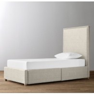 Sydney Upholstered Storage Bed- Washed Belgian Linen