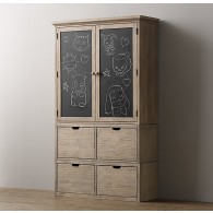 tribeca storage - double chalkboard cabinet top