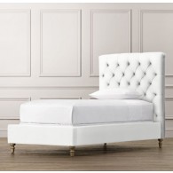 RH-Chesterfield Upholstered Bed-Perennials Textured Linen Weave