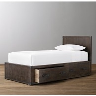 Wilkes Trunk 4-Drawer Storage Bed With Headboard-RH