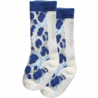 ROBERTO CAVALLI Baby Boys White & Blue Leopard Print Socks