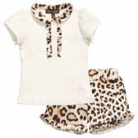 ROBERTO CAVALLI Baby Girls 'Brown Leopard' Outfit Gift Set