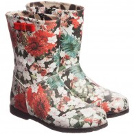 ROBERTO CAVALLI Girls Floral Leather Boots