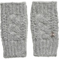 ROBERTO CAVALLI Girls Grey Wool Knitted Fingerless Gloves