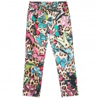 ROBERTO CAVALLI Girls Butterfly & Leopard Print Jersey Trousers