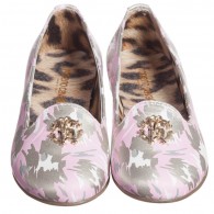 ROBERTO CAVALLI Girls Metallic Silver & Pink Slip On Shoes