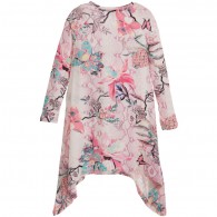 ROBERTO CAVALLI Pale Pink Floral & Snakeskin Print Jersey Dress