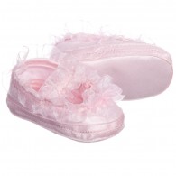 MISS BLUMARINE Girls Pink Pre-Walker Shoes with Ruffled Trim