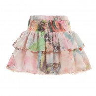 MISS BLUMARINE Watercolour Silk Butterfly Print Skirt