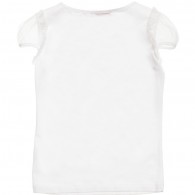 MISS BLUMARINE Girls White Mermaid T-Shirt with Silk Sleeves