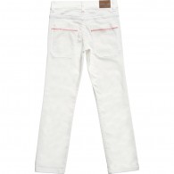 ROBERTO CAVALLI Boys White Stretch Denim Logo Jeans