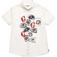 JUNIOR GAULTIER Boy White S/s Shirt With Badges