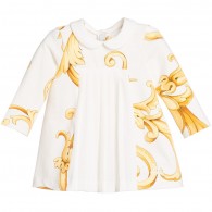 YOUNG VERSACE Baby Girls  'Baroque' Print Dress