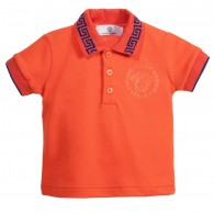 YOUNG VERSACE Baby Boys Orange Polo Shirt