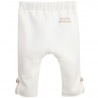 YOUNG VERSACE Baby Girls Ivory Studded Trousers