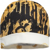 YOUNG VERSACE Babys Gold & Black 'Fashionista' Print Hat