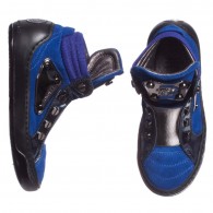 YOUNG VERSACE Blue Leather High-Top Trainers