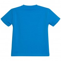 YOUNG VERSACE Boys Blue & Green Cotton Jersey Logo T-Shirt