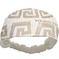 YOUNG VERSACE Girls Ivory & Gold Studded Headband