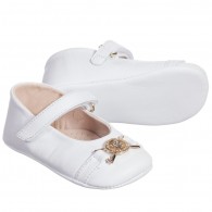 YOUNG VERSACE Girls White Leather Pre-Walker Shoes