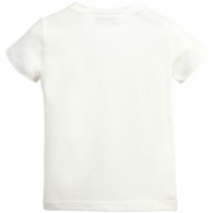   YOUNG VERSACE Girls Ivory T-Shirt with Gold 'Medusa' Print