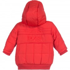 BOSS Baby Boys Red Hooded Puffer Jacket