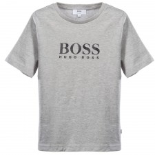 BOSS Boys T-Shirt with Textured Logo