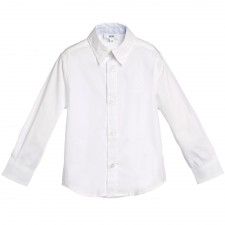 BOSS Boys White Cotton Oxford Shirt