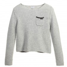 BOSS Girls Grey & Silver Knitted Sweater
