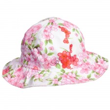 MISS BLUMARINE Pink Floral Cotton Sun Hat