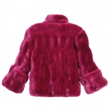 MISS BLUMARINE Girls Magenta Pink Synthetic Fur Jacket