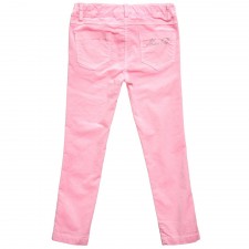 MISS BLUMARINE Girls Pink Velvet Trousers with Studs