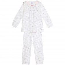 PETIT BATEAU Girls Ivory Pyjamas With Multicoloured Spots