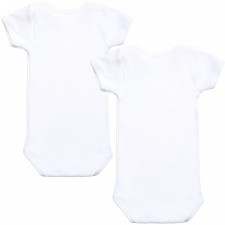PETIT BATEAU White Cotton Short Sleeve Bodysuits (2 Pack)