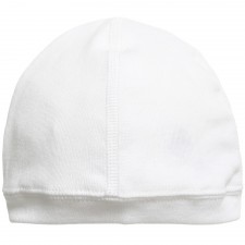 PETIT BATEAU White Cotton Jersey Baby Hat