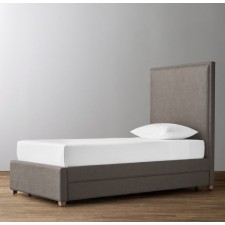 Sydney Upholstered Bed With Trundle- Perennials Textured Linen Solid